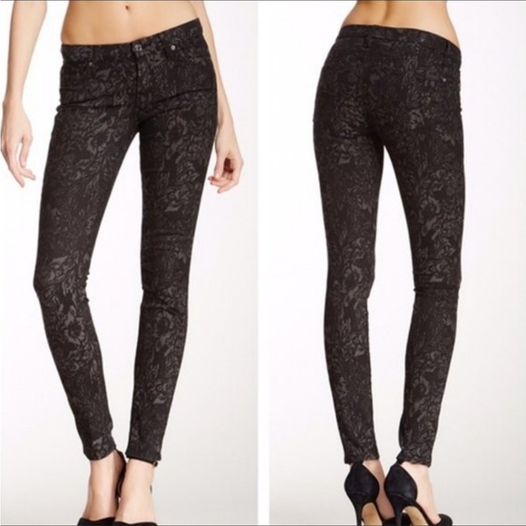7 FOR ALL MANKIND GWENEVERE FLORAL JACQUARD JEANS - Picture 2 of 12